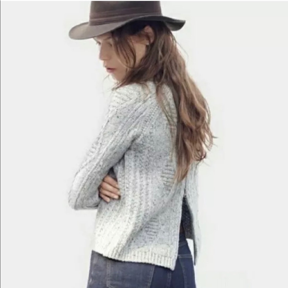 MADEWELL Palisade Cable Knit Wool Sweater Size M